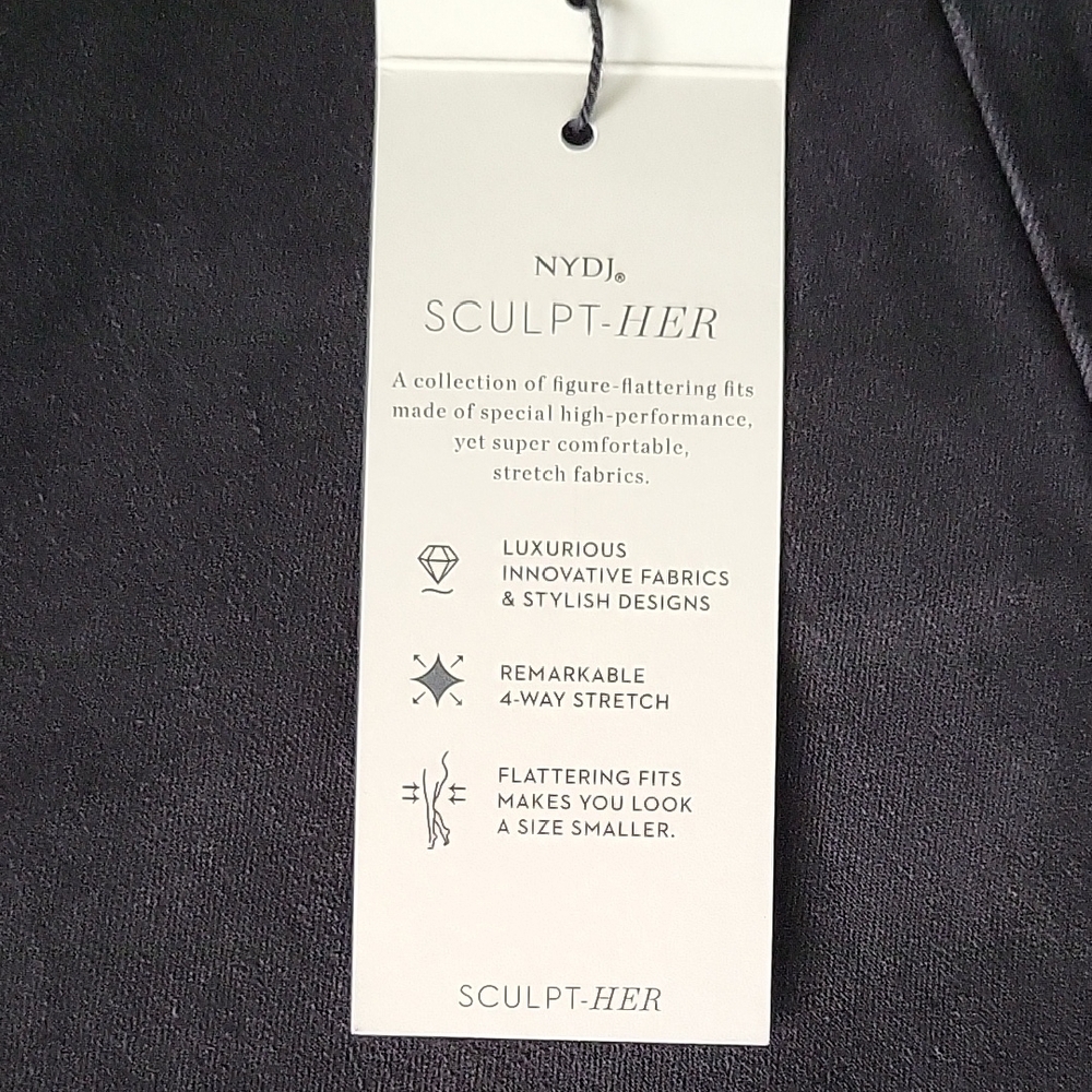 NYDJ Women's Straight Leg Black Jeans - Picture 3 of 5
